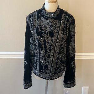 Free People beaded moto jacket